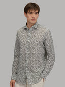 Shirt man xacus pattern linen army green_7