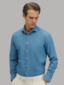 Shirt man xacus solid colour canvas blue jeans_3