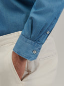 Shirt man xacus solid colour canvas blue jeans_5