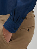 Shirt man xacus solid colour canvas blue jeans_5