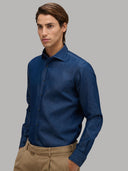 Shirt man xacus solid colour canvas blue jeans_6