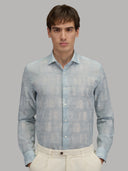 Shirt man xacus pattern muslin dark blue_3