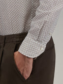 Shirt man xacus pattern linen army green_5
