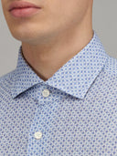 Shirt man xacus pattern linen light blue_2