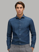 Shirt man xacus check twill dark blue_3