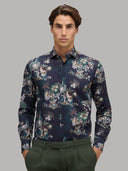Shirt man xacus pattern poplin dark blue_7