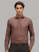 Shirt man xacus solid colour twill brown_3