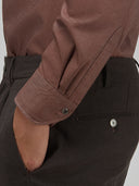 Shirt man xacus solid colour twill brown_5