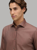 Shirt man xacus solid colour twill brown_6