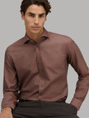 Shirt man xacus solid colour twill brown_7