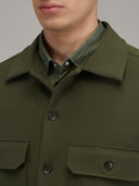 Overshirt man xacus solid colour textured army green_2