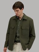Overshirt man xacus solid colour textured army green_6