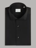 Shirt man xacus solid colour twill black_1
