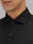Shirt man xacus solid colour twill black_2