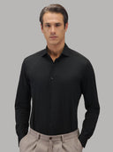 Shirt man xacus solid colour twill black_3