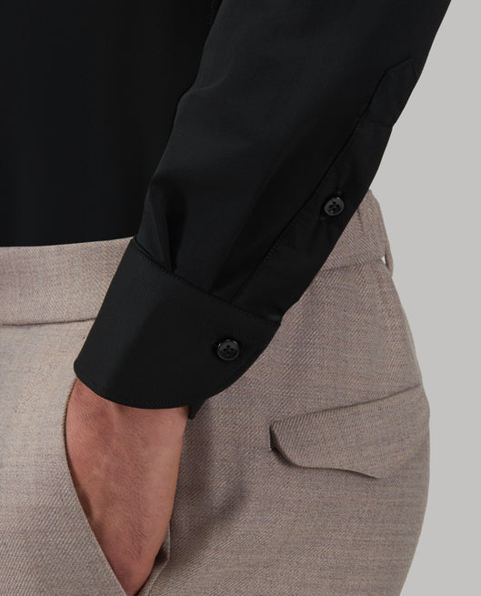 Shirt man xacus solid colour twill black_5