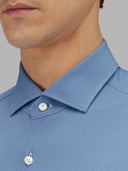 Shirt man xacus solid colour textured blue_2
