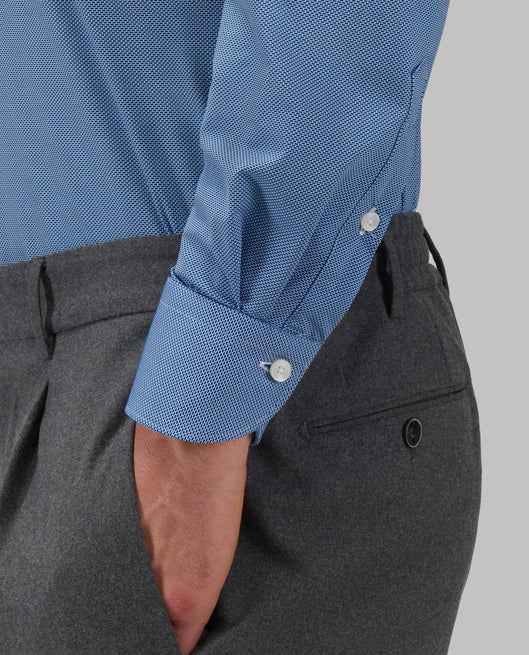 Shirt man xacus solid colour textured blue_5