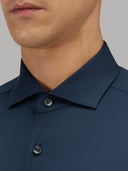 Shirt man xacus solid colour oxford navy blue_2