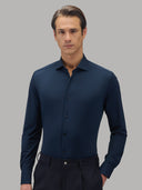 Shirt man xacus solid colour oxford navy blue_3