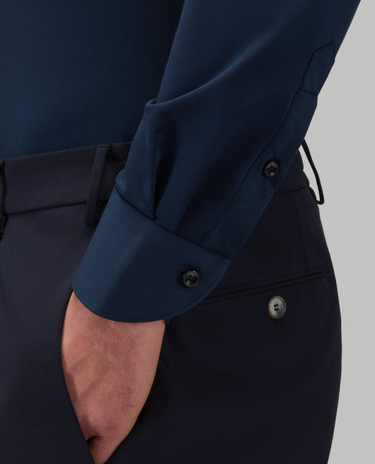 Shirt man xacus solid colour oxford navy blue_5