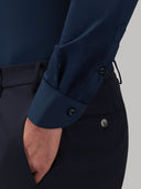 Shirt man xacus solid colour oxford navy blue_5