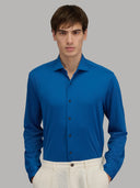 Shirt man xacus solid colour seersucker blue royal_7