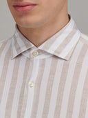 Shirt man xacus stripe textured beige_2