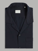 Shirt man xacus solid colour seersucker navy blue_1
