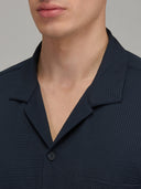 Shirt man xacus solid colour seersucker navy blue_2