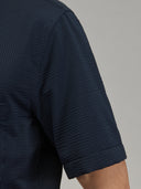 Shirt man xacus solid colour seersucker navy blue_5