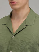 Shirt man xacus solid colour seersucker army green_2