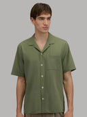 Shirt man xacus solid colour seersucker army green_6