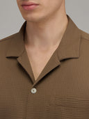 Shirt man xacus solid colour seersucker brown_2