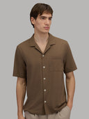 Shirt man xacus solid colour seersucker brown_3
