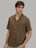 Shirt man xacus solid colour seersucker brown_6