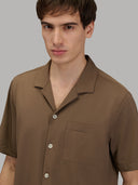 Shirt man xacus solid colour seersucker brown_7
