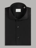 Shirt man xacus solid colour twill black_1