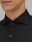 Shirt man xacus solid colour twill black_2