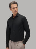 Shirt man xacus solid colour twill black_3