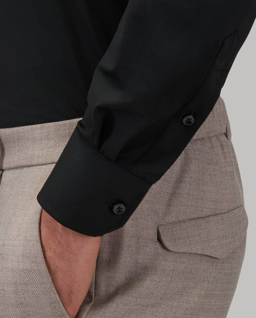 Shirt man xacus solid colour twill black_5