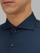 Shirt man xacus solid colour oxford navy blue_2