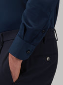 Shirt man xacus solid colour oxford navy blue_5