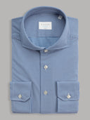 Shirt man xacus solid colour textured blue_1