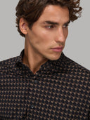 Shirt man xacus stripe twill brown_7