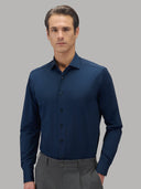 Shirt man xacus solid colour twill navy blue_3