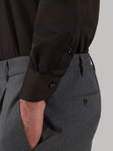 Shirt man xacus solid colour twill brown_5