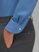Shirt man xacus solid colour textured blue jeans_5