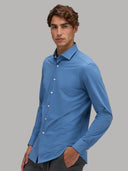 Shirt man xacus solid colour textured blue jeans_6