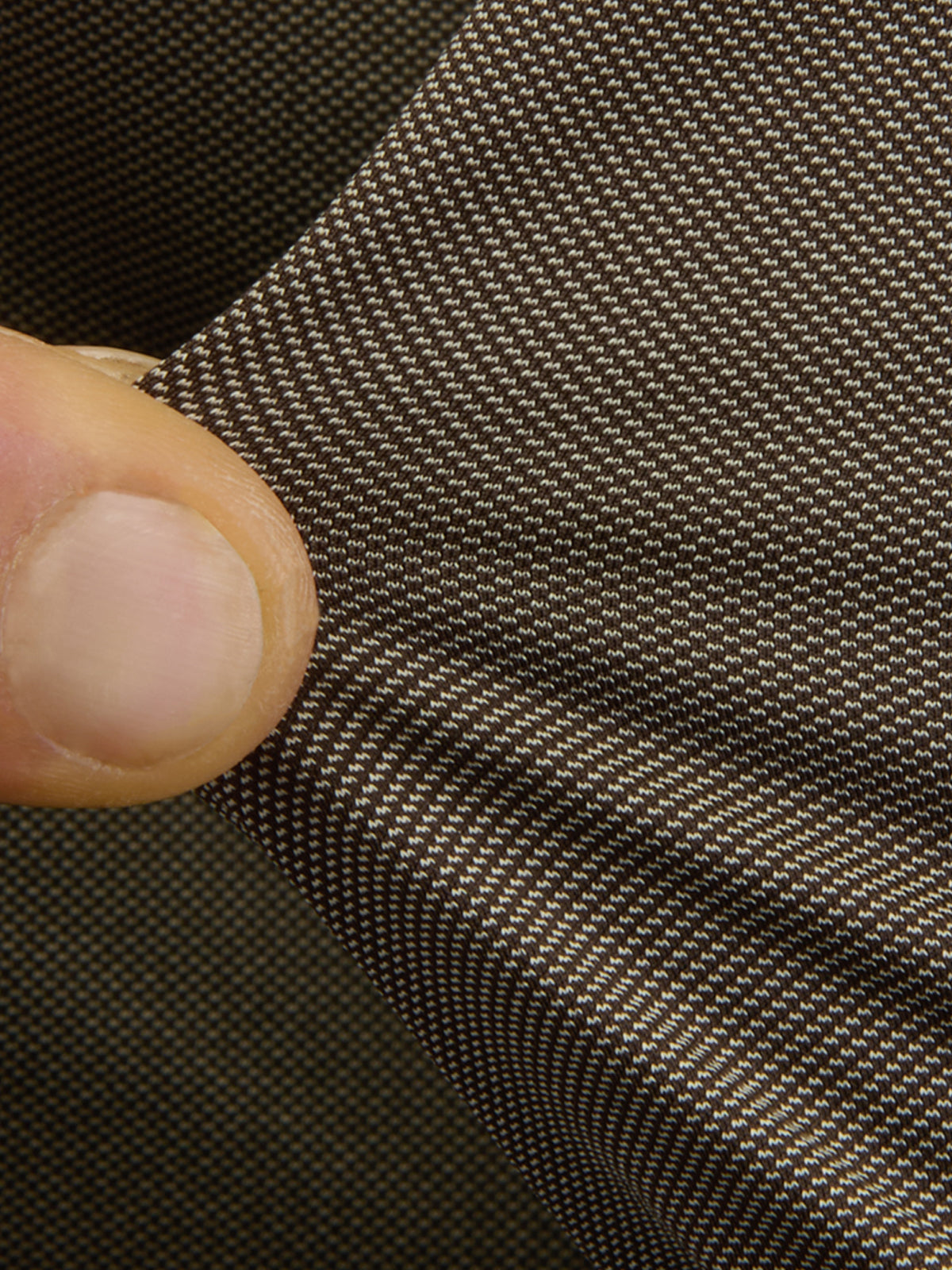 Shirt Collar Small Cutaway Solid Colour Textured Brown